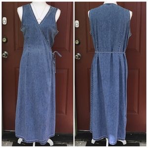 Eddie Bauer denim wrap dress. Sz PXL